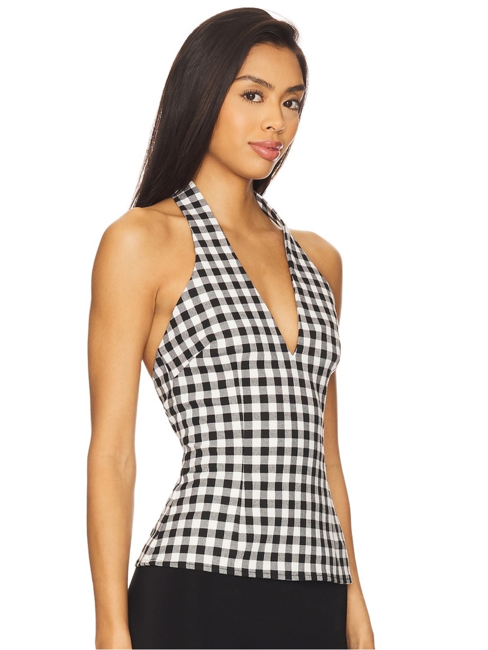 Majorelle Birdie Top in Black Gingham